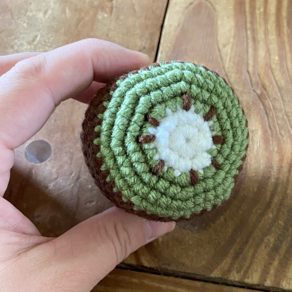 Handmade Crochet Kiwi Slice